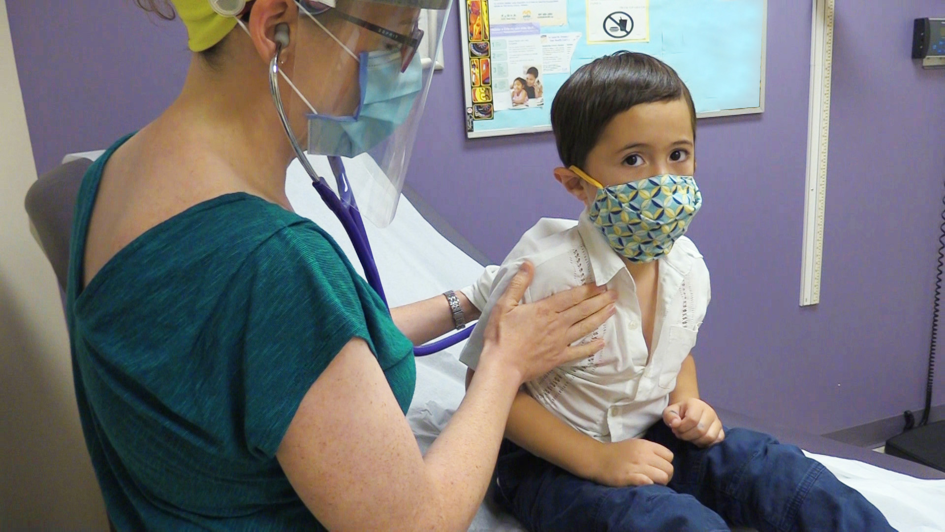 Child receiving Covid-19 testing